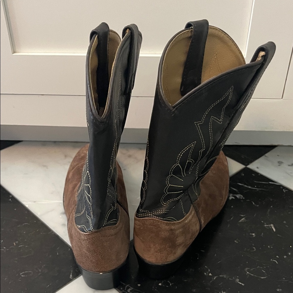 Masterson Brown and Black Leather Western Cowboy Boots Size 5 D - Picture 5 of 9